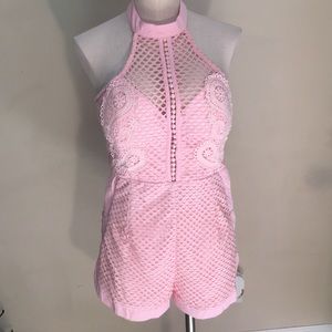 Luxmi pink lace Halter Romper